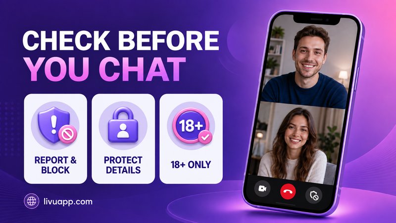 Check before you chat: reporting and blocking tools, privacy controls, 18+ only